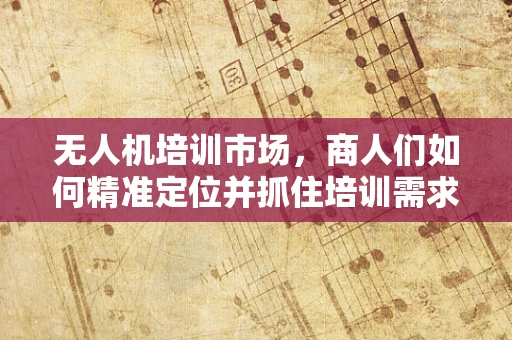 无人机培训市场，商人们如何精准定位并抓住培训需求？