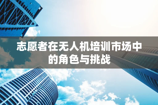 志愿者在无人机培训市场中的角色与挑战