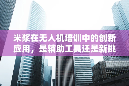 米浆在无人机培训中的创新应用，是辅助工具还是新挑战？