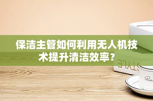 保洁主管如何利用无人机技术提升清洁效率？