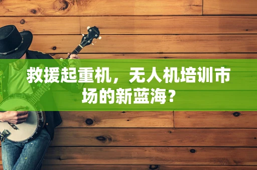 救援起重机，无人机培训市场的新蓝海？