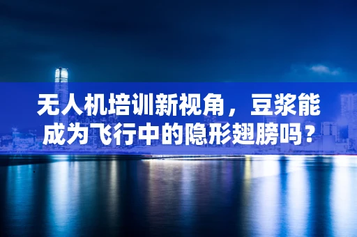 无人机培训新视角，豆浆能成为飞行中的隐形翅膀吗？
