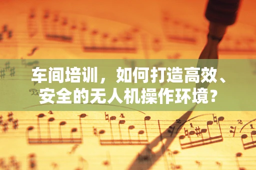 车间培训，如何打造高效、安全的无人机操作环境？