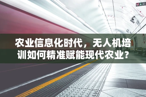 农业信息化时代，无人机培训如何精准赋能现代农业？