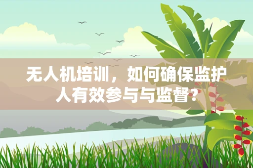 无人机培训，如何确保监护人有效参与与监督？