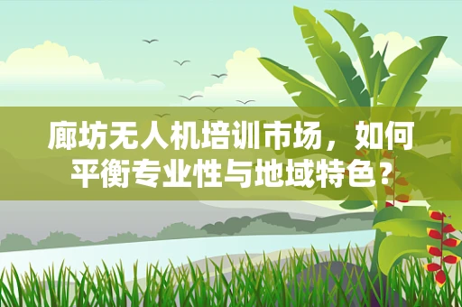 廊坊无人机培训市场，如何平衡专业性与地域特色？