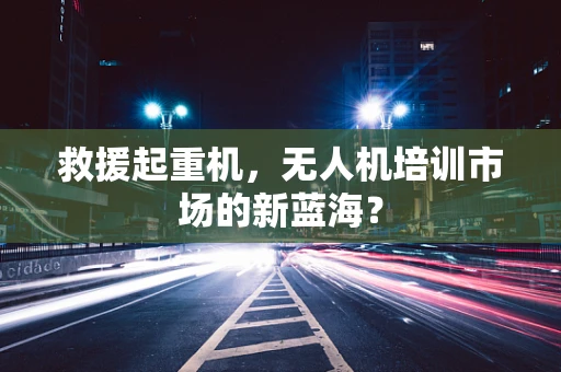 救援起重机，无人机培训市场的新蓝海？