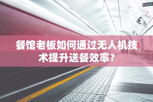餐馆老板如何通过无人机技术提升送餐效率？