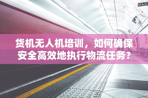 货机无人机培训，如何确保安全高效地执行物流任务？