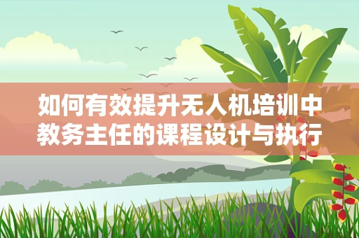 如何有效提升无人机培训中教务主任的课程设计与执行能力？
