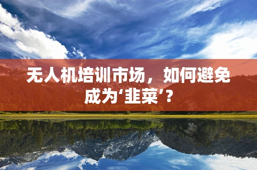 无人机培训市场，如何避免成为‘韭菜’？