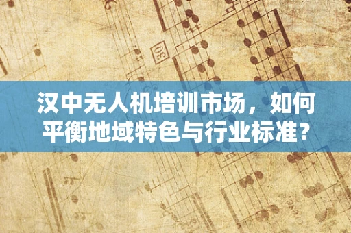 汉中无人机培训市场，如何平衡地域特色与行业标准？