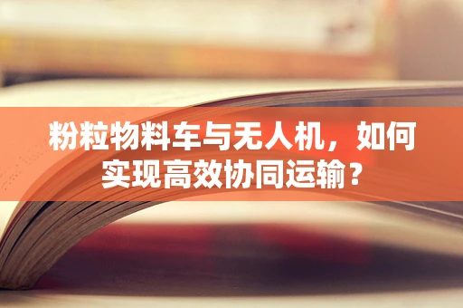 粉粒物料车与无人机，如何实现高效协同运输？