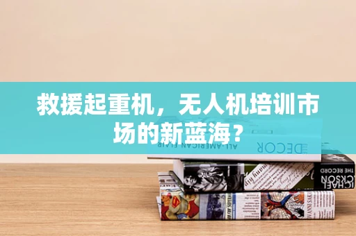 救援起重机，无人机培训市场的新蓝海？