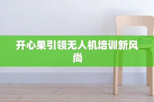 开心果引领无人机培训新风尚