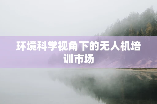 环境科学视角下的无人机培训市场