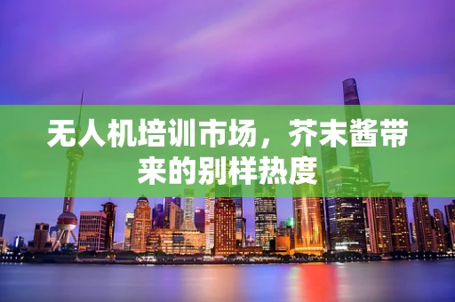 无人机培训市场，芥末酱带来的别样热度