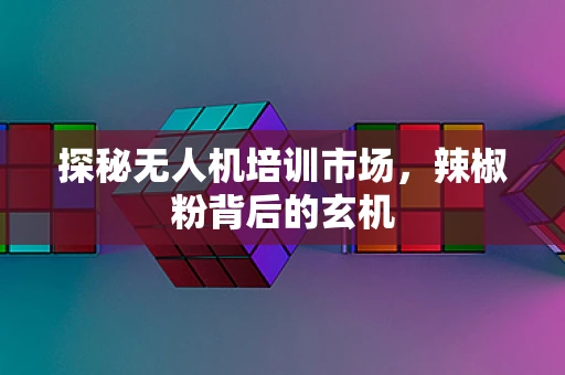 探秘无人机培训市场，辣椒粉背后的玄机