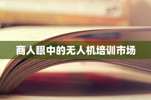 商人眼中的无人机培训市场