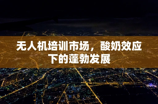 无人机培训市场，酸奶效应下的蓬勃发展