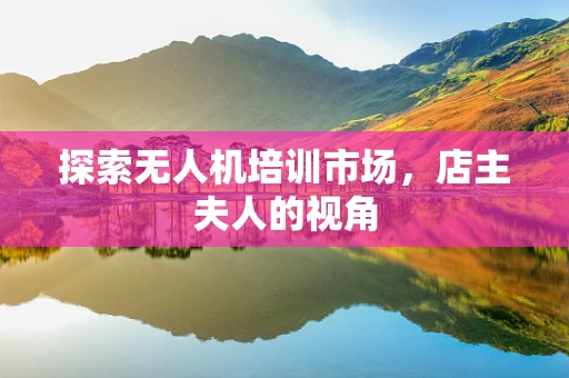 探索无人机培训市场，店主夫人的视角