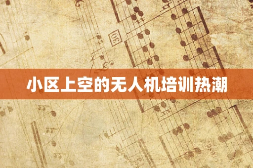 小区上空的无人机培训热潮