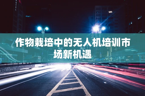 作物栽培中的无人机培训市场新机遇