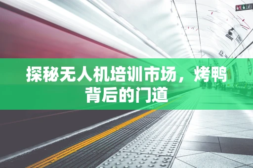 探秘无人机培训市场，烤鸭背后的门道