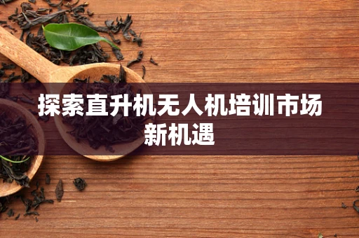 探索直升机无人机培训市场新机遇