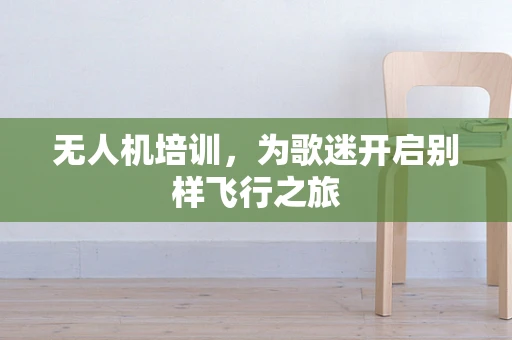 无人机培训，为歌迷开启别样飞行之旅