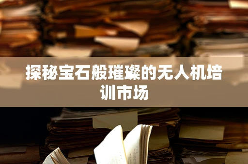 探秘宝石般璀璨的无人机培训市场
