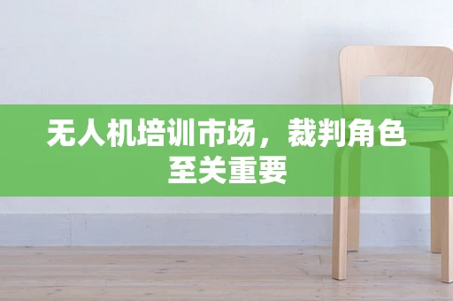 无人机培训市场，裁判角色至关重要
