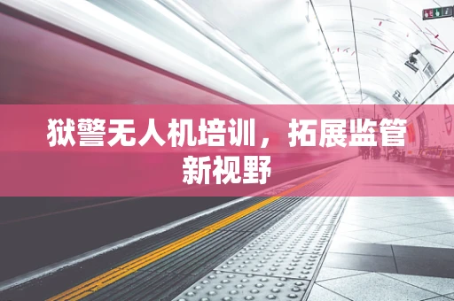 狱警无人机培训，拓展监管新视野