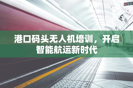 港口码头无人机培训，开启智能航运新时代