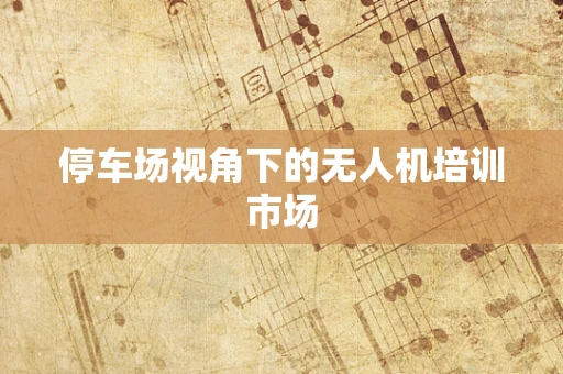 停车场视角下的无人机培训市场