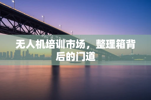无人机培训市场，整理箱背后的门道