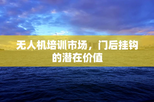 无人机培训市场，门后挂钩的潜在价值