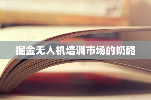 掘金无人机培训市场的奶酪