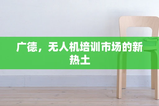 广德，无人机培训市场的新热土