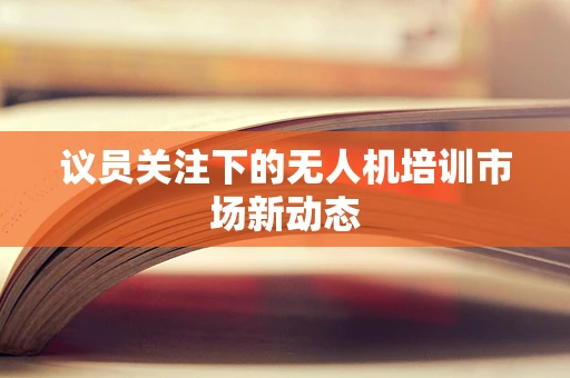 议员关注下的无人机培训市场新动态