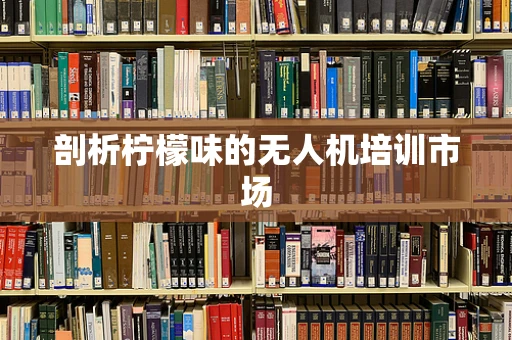 剖析柠檬味的无人机培训市场