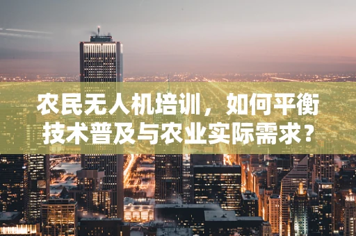 农民无人机培训，如何平衡技术普及与农业实际需求？
