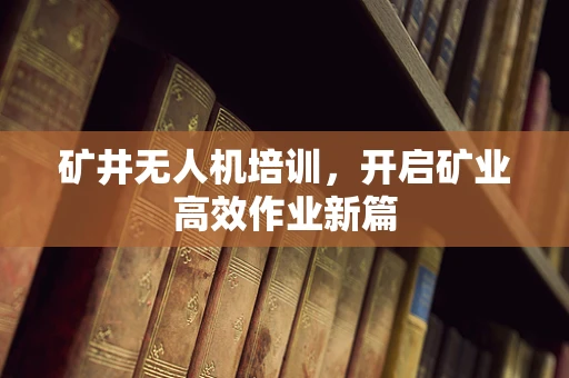 矿井无人机培训，开启矿业高效作业新篇