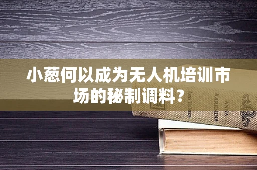 小葱何以成为无人机培训市场的秘制调料？