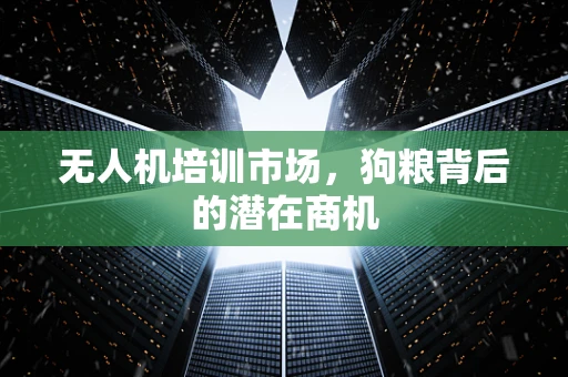 无人机培训市场，狗粮背后的潜在商机