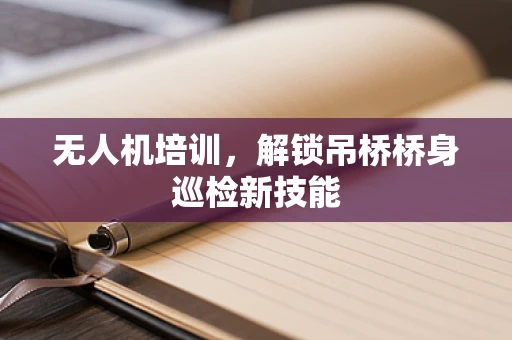 无人机培训，解锁吊桥桥身巡检新技能
