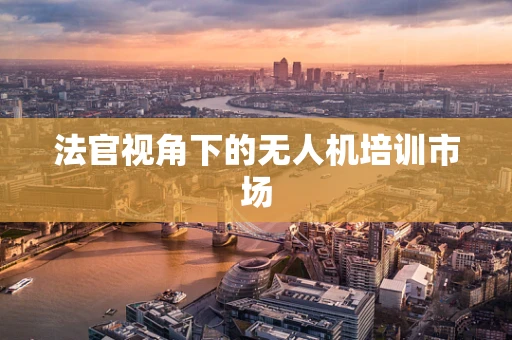 法官视角下的无人机培训市场