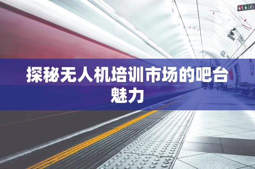 探秘无人机培训市场的吧台魅力