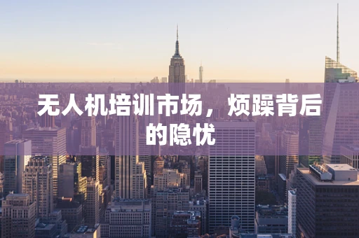 无人机培训市场，烦躁背后的隐忧