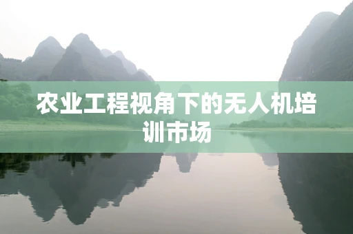 农业工程视角下的无人机培训市场